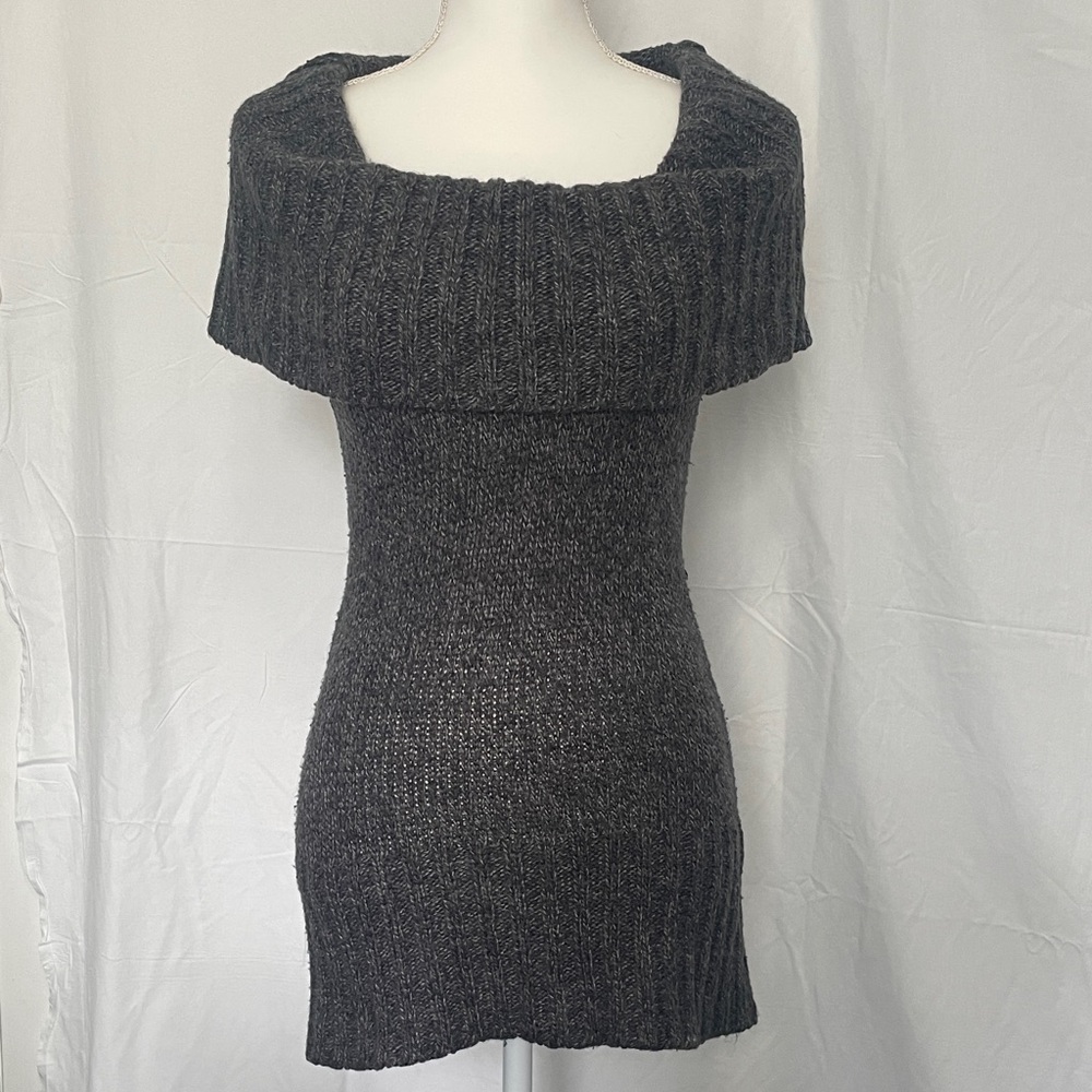 Elegant Off-Shoulder Gray Sweater